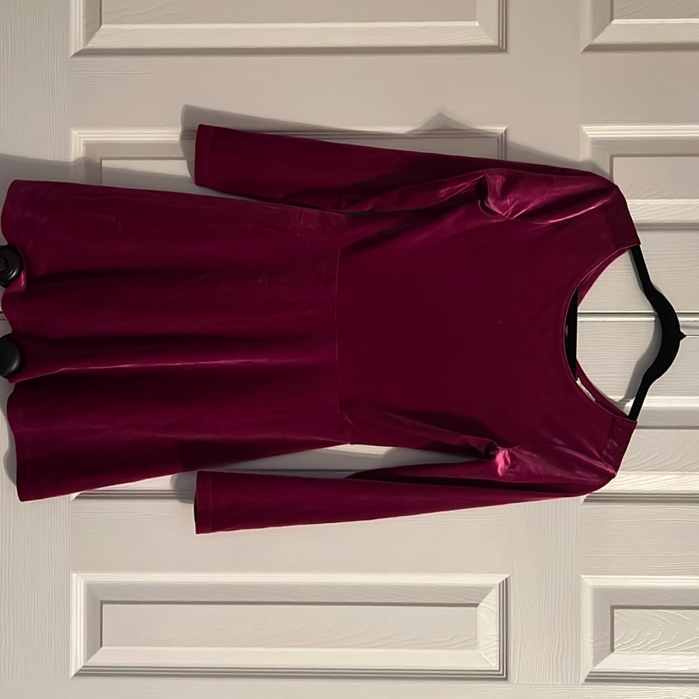 Long sleeve purple velour dress
